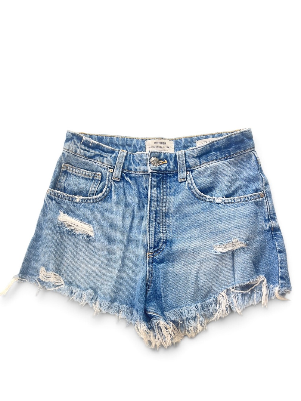 Cotton On Distressed Denim Cut-Off Shorts - Size 4